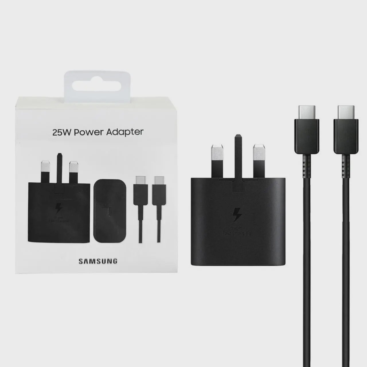 شارژر دیواری سه پین PD و فست تک پورت Samsung مدل EP-T2510 25W به همراه کابل شارژ Type-C To Type-C - مشکی - RYL (گاران...جدید