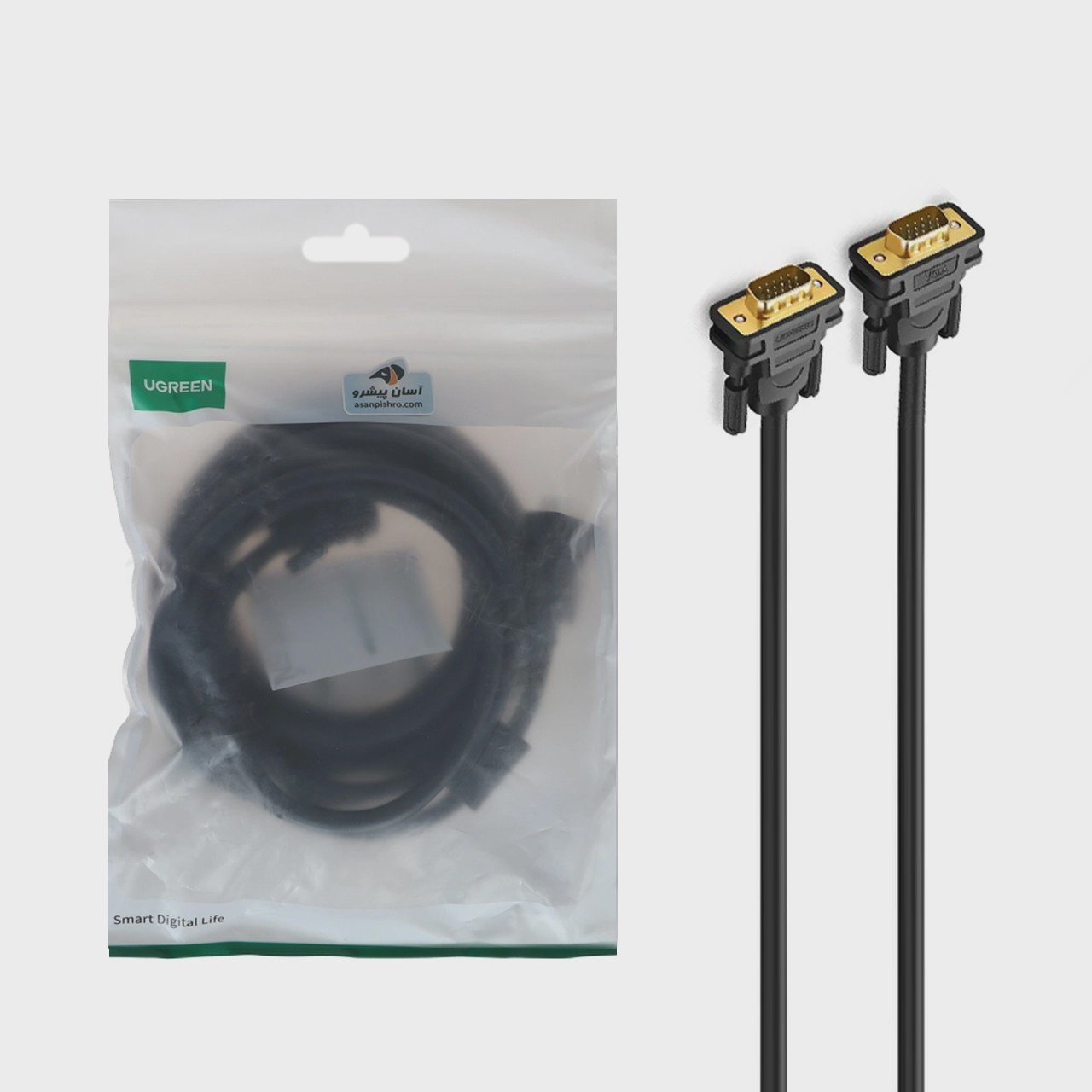 کابل پنج متری UGREEN VGA مدل VG101 - مشکی(11632) آوانور - پس کرایه