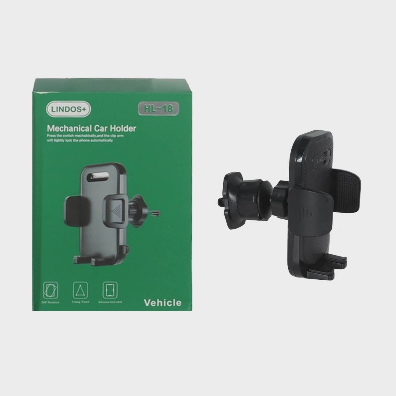 هولدر گوشی موبایل دریچه کولری Lindos مدل HL-18 - مشکی (گارانتی تعویض یکساله شرکتی) آوانور - پس کرایهجدید