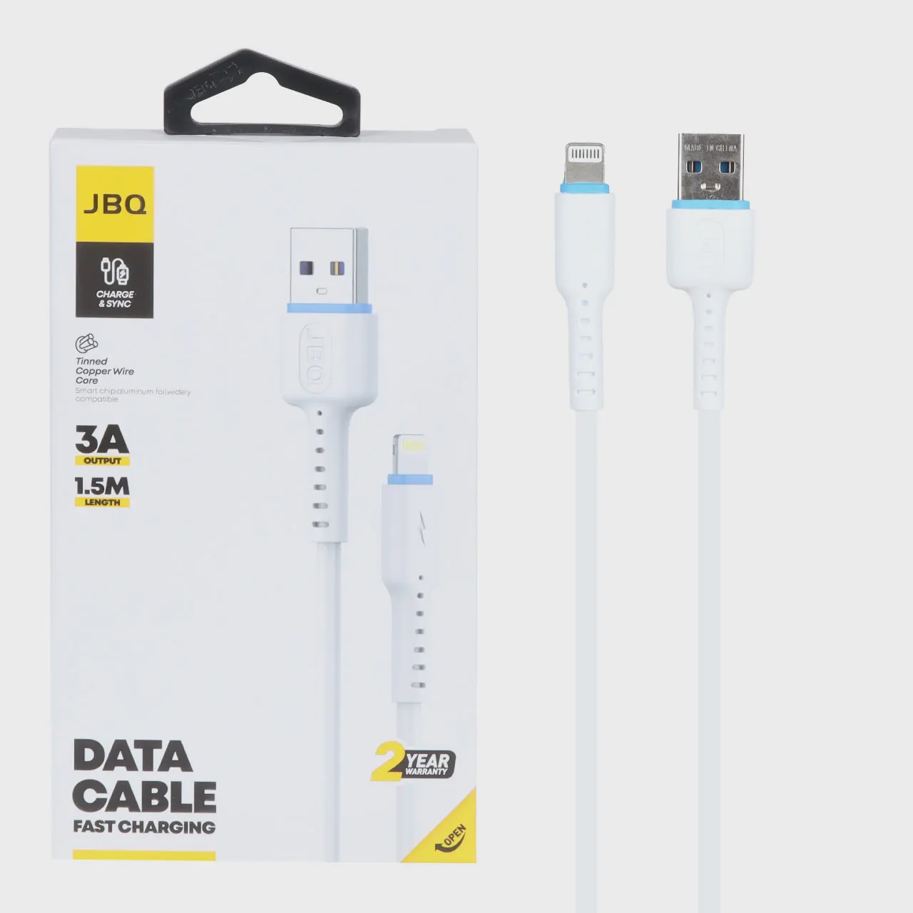 کابل شارژ 1.5 متری فست آیفون JBQ مدل CA-732 - سفید (گارانتی یکساله رصاصی) آوانور - پس کرایهجدید