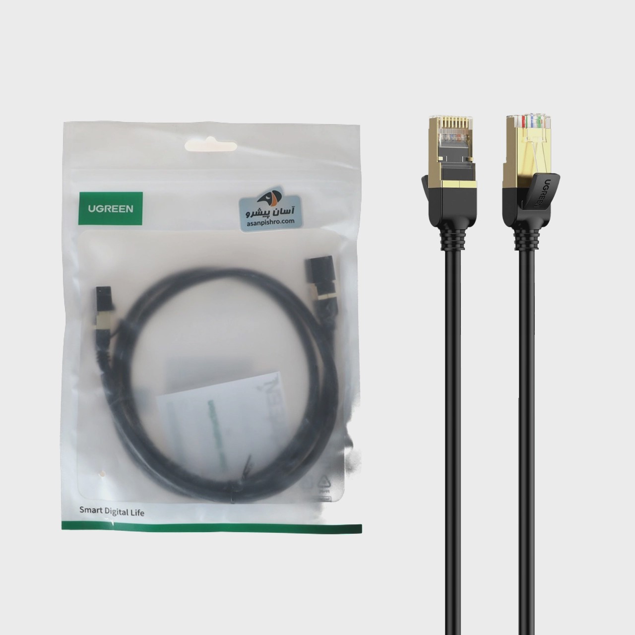 کابل شبکه یک متری UGREEN CAT7 مدل NW107 - مشکی(11268) آوانور - پس کرایهجدید