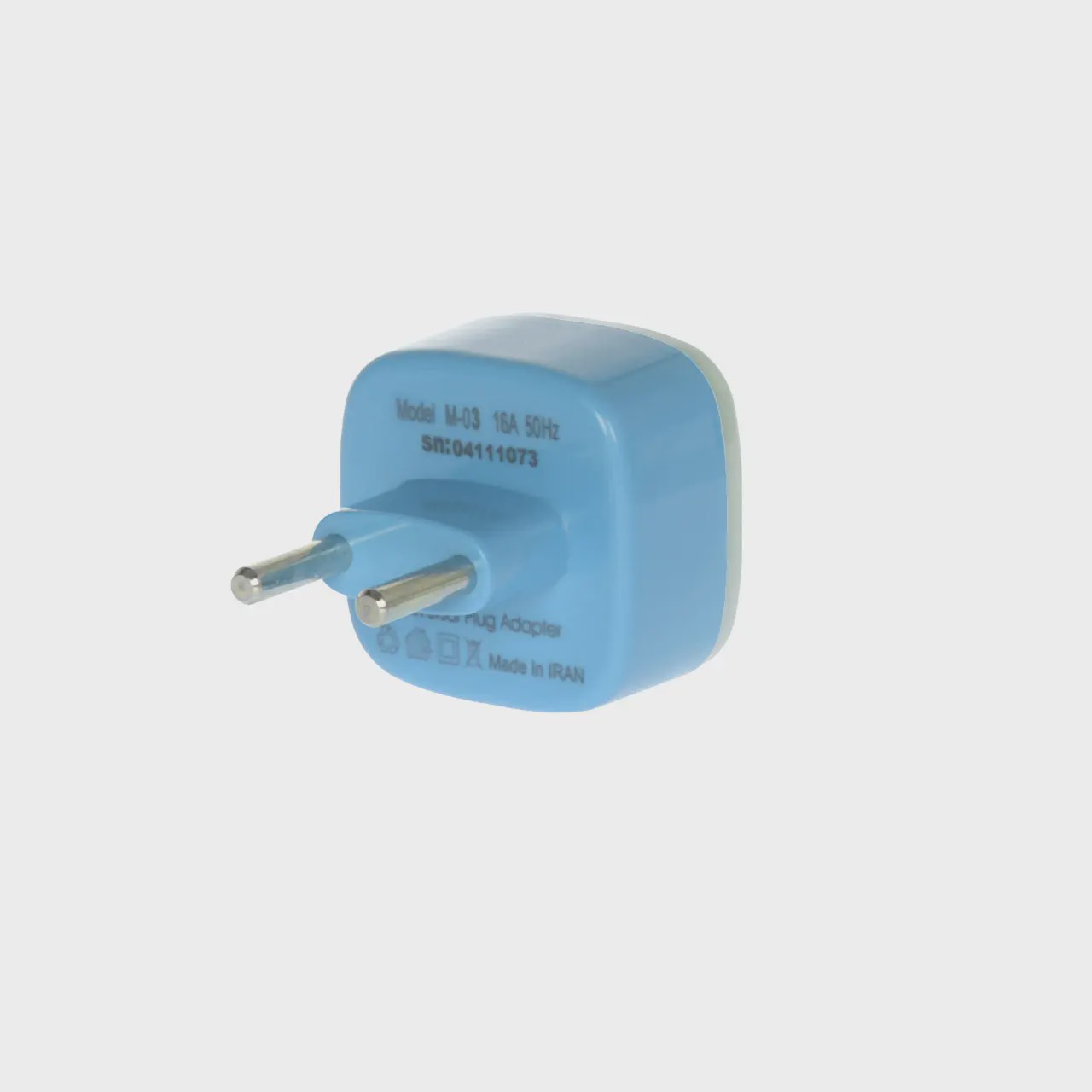 تبدیل برق 3 به 2 مدل M-03 - آبی - MMS - (RGB) آوانور - پس کرایهجدید