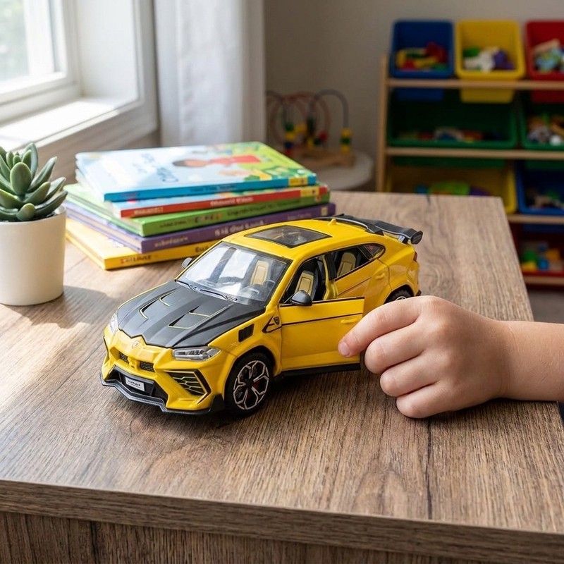 ماکت ماشین فلزی لامبورگینی اروس اسپرت ناب سل مدل Lamborghini Eros Sport Metallic Smoke Musical Light Up scale1 24 دود...جدید