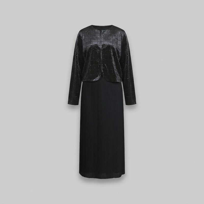 ست کت و سارافون رسمی زنانه مخمل چومس مدل آیلار 3914