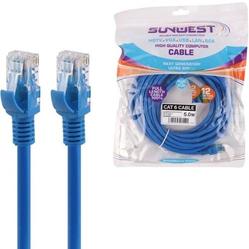 کابل شبکه Cat6 سان وست طول 5 مترجدید
