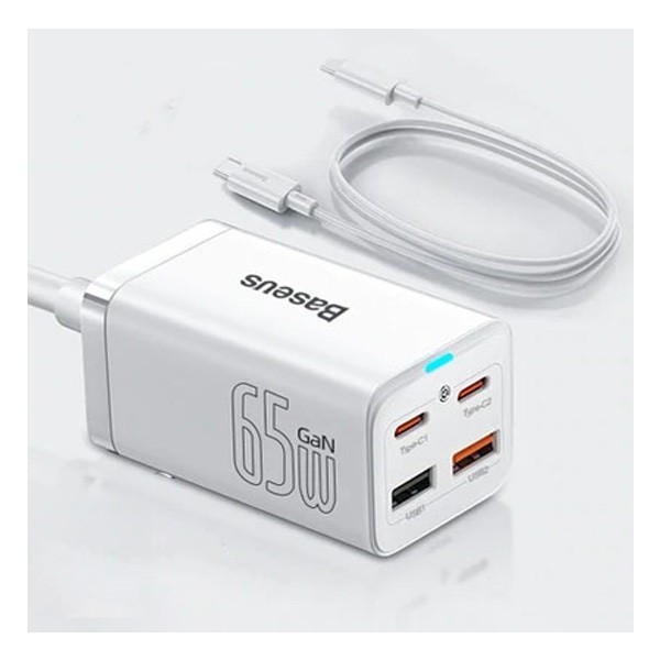 شارژر رومیزی باسئوس مدل GaN3 Pro-65W به همراه کابل USB-Cجدید