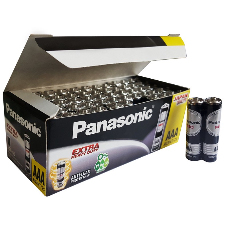 باتری نیم قلمی پاناسونیک مدل extra heavy duty بسته 60 عددیجدید