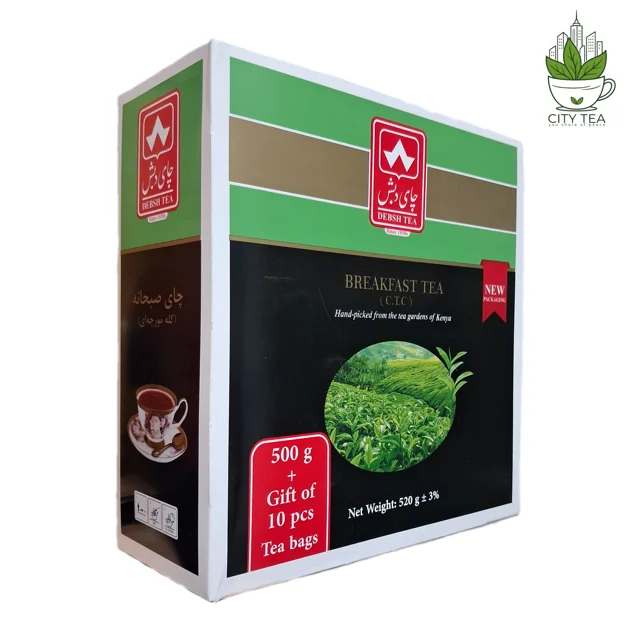 چای صبحانه کله مورچه 500 گرمی-دبش+10 عدد چای کیسه ای