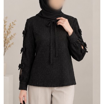شومیز مجلسی لمه استین پاپیون 