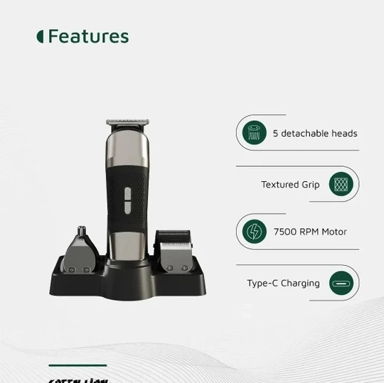 ماشین اصلاح 5 کاره گرین لاین مدل Trim Master GNTM40HTBK با باتری 1300mAhجدید