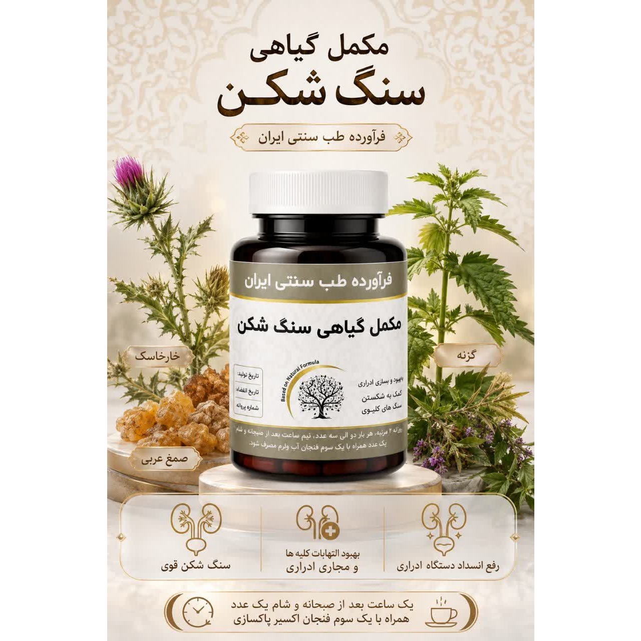 مکمل گیاهی سنگ شکن دکتر خیراندیش(دفع سنگ کلیه)جدید