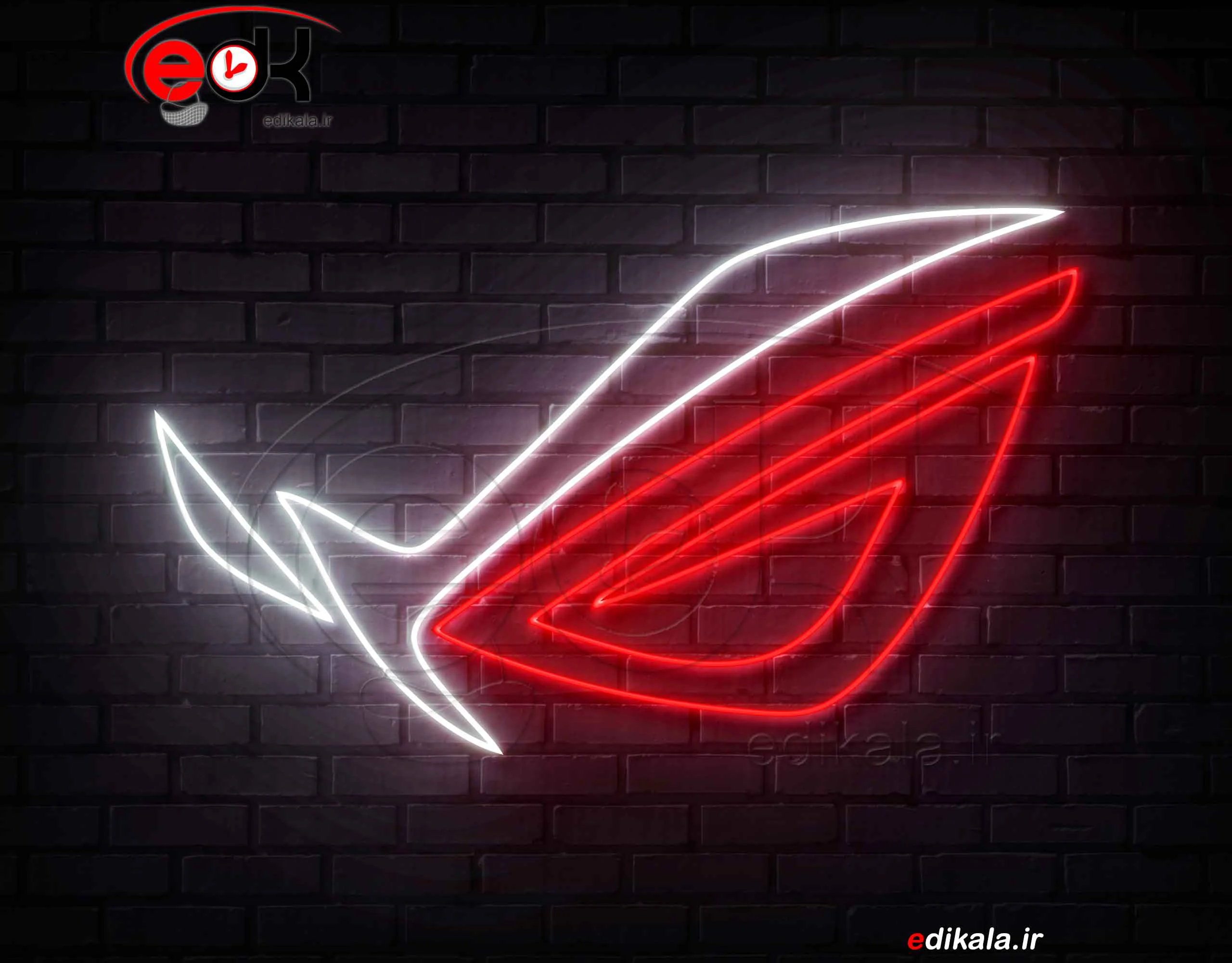 تابلو نئون طرح ASUS-ROG شماره 1 در ابعاد مختلف +آداپتور+ فایل لایه باز