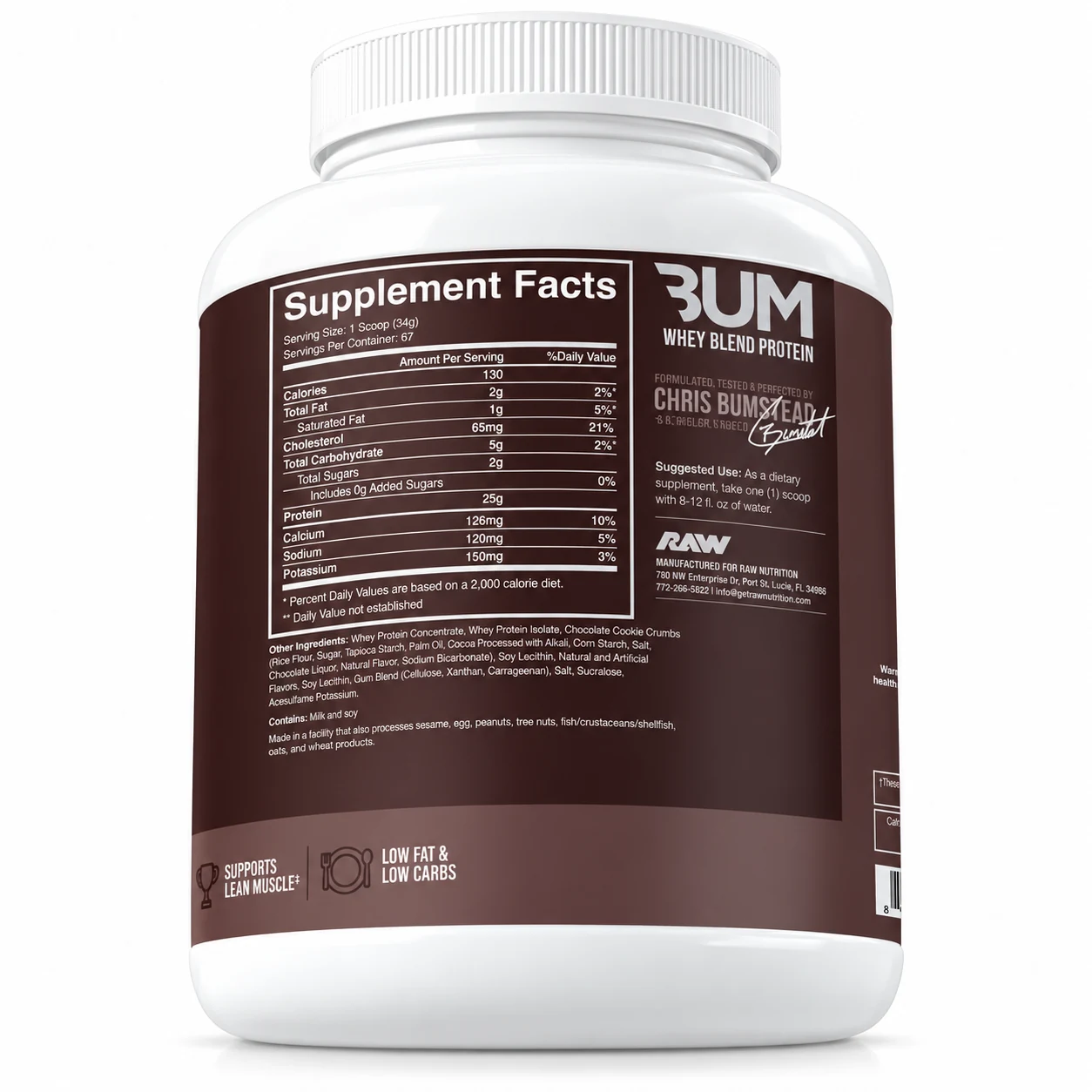 پروتئین وی ترکیبی کریس بامستد راو نوتریشن | Raw Cbum Whey Blend Proteinجدید
