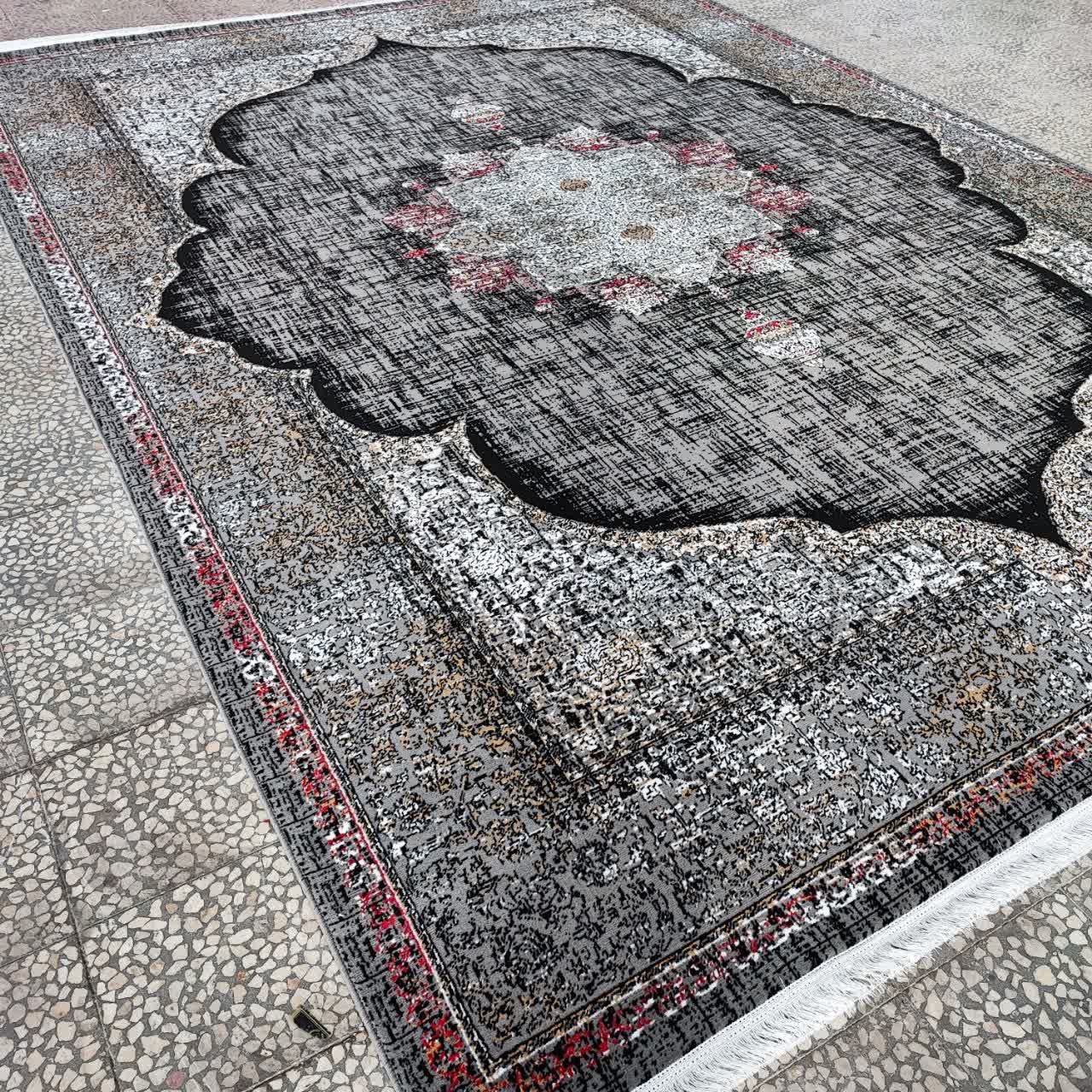 فرش ماشینی 400 شانه سایز 6، 9 و 12 متری نخ پلی استر بافت کاشان کد 6112