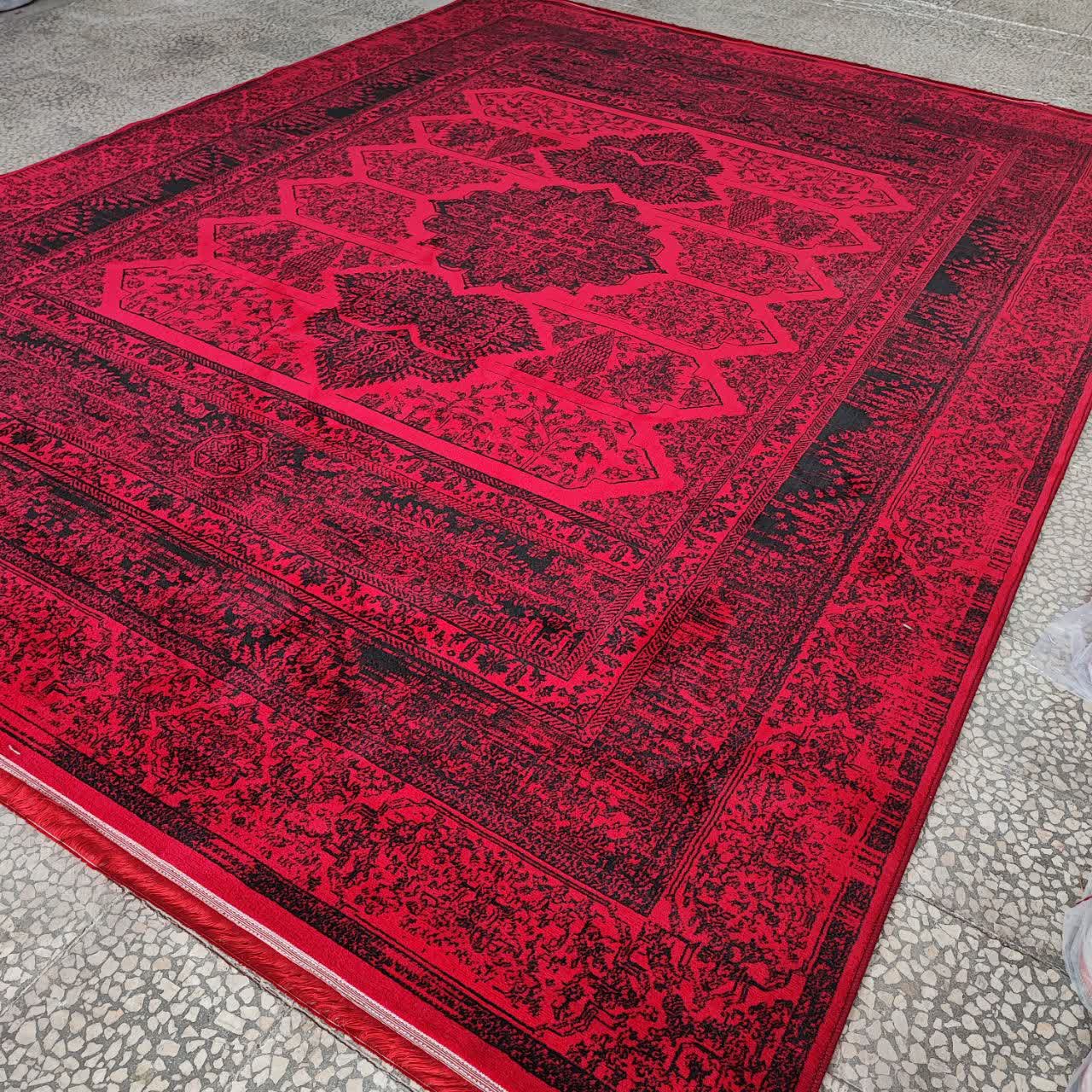 فرش ماشینی 400 شانه سایز 6، 9 و 12 متری نخ پلی استر بافت کاشان کد 6132