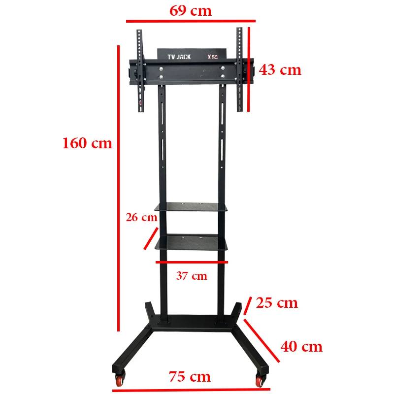 براکت X50 ترولی 43 تا 75 اینچ TVJACK