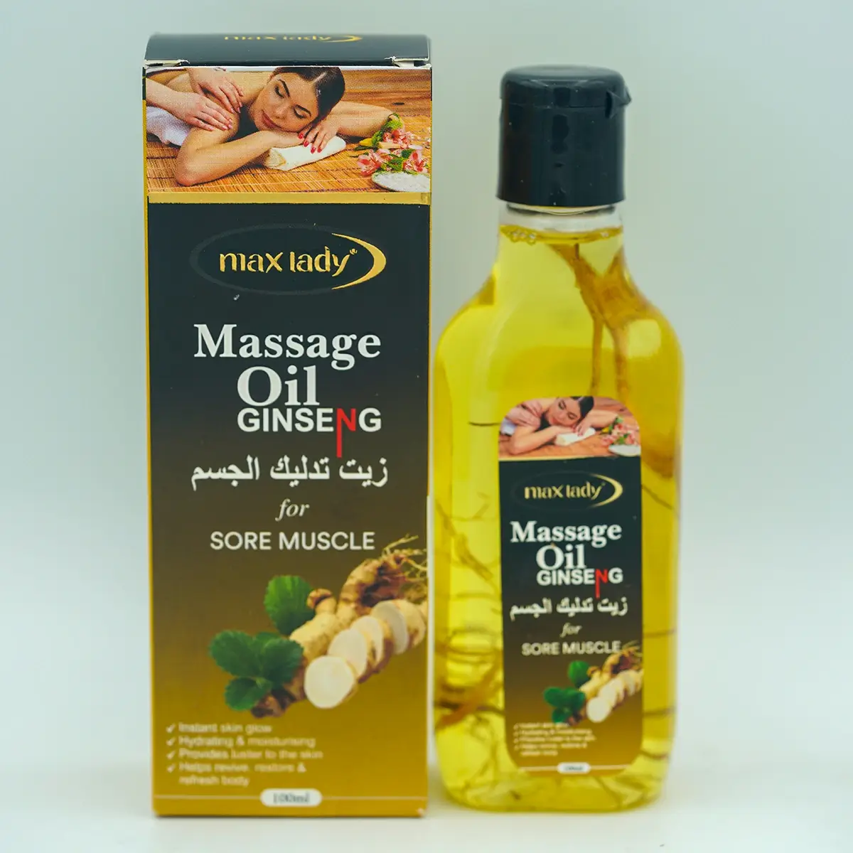 روغن ماساژ مکس لیدی رایحه جنسینگ مدل 1جدید