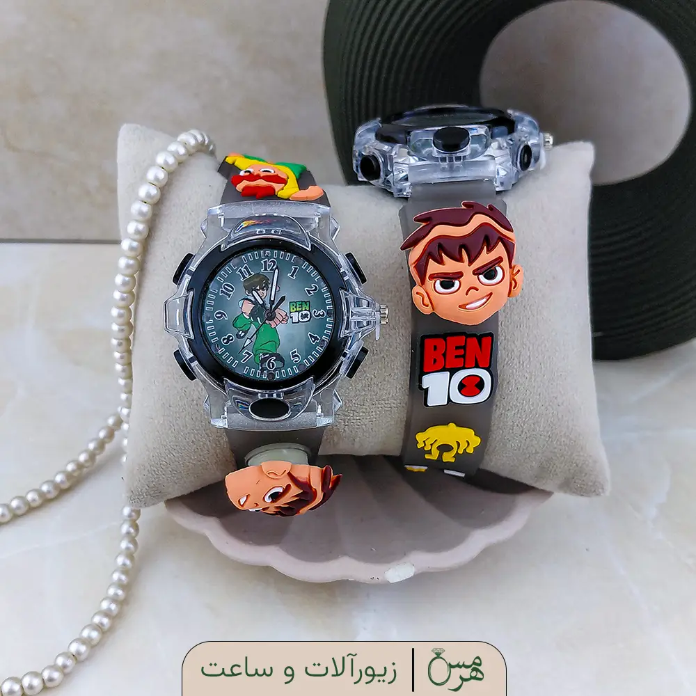 ساعت مچی بچگانه طرح بن تن (موزیکال، چراغ دار و اسپینری)