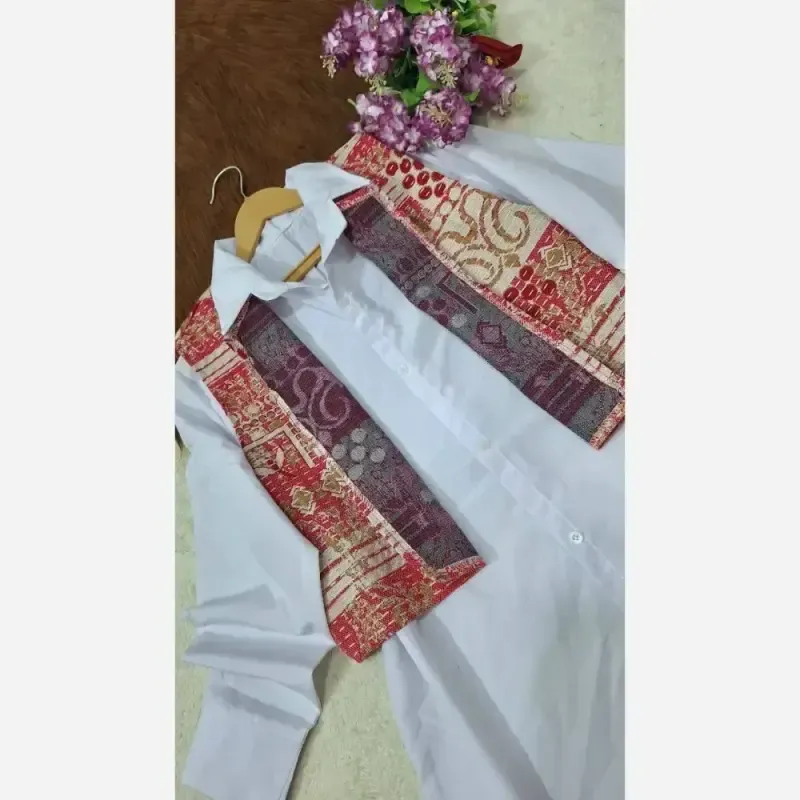 جلیقه گلیمی زنانه دخترانه سرخ و آبی مجلسی فری سایزجدید