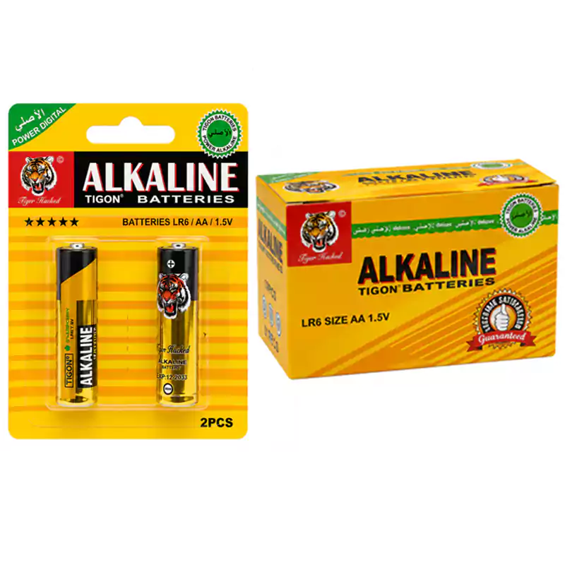 باتری قلمی آلکالاین Alkaline تایگون TIGON بسته 2 عددیجدید