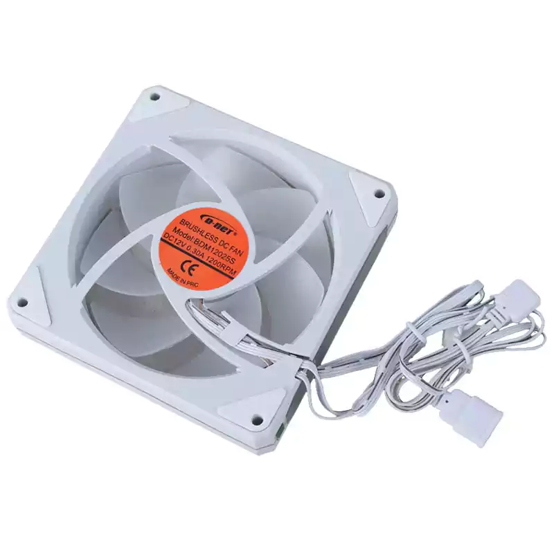 فن کیس 12*12 سانتی متر RGB دار دی نت D-NET 12025S سفیدجدید