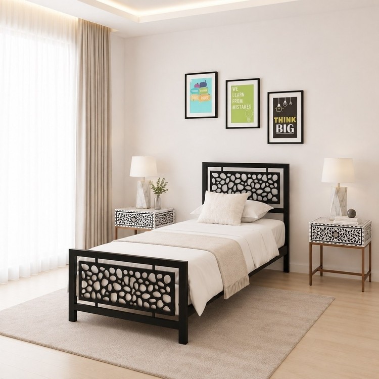 تخت خواب مدرن فلزی مدل B119 تک نفره