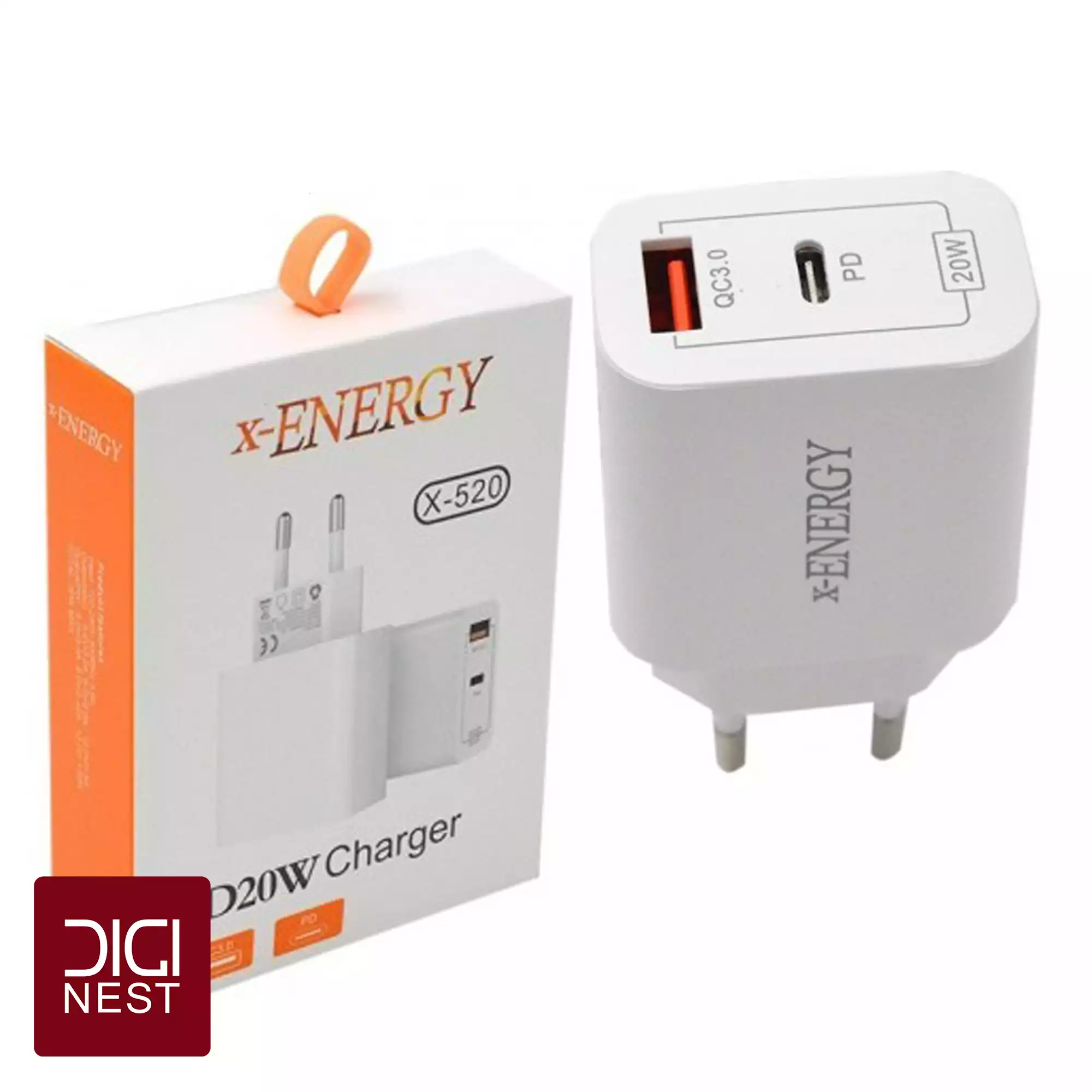 کلگی فست شارژ ایکس انرژی X-Energy X-520 2Port 3A QC3 PD 20W