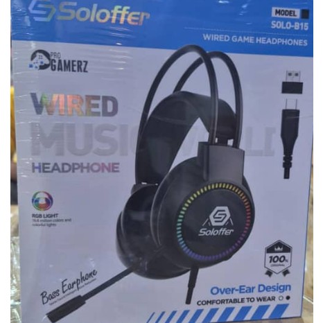 هدست گیمینگ سیمی سلوفر مدل SOLO-B15 Solofferجدید