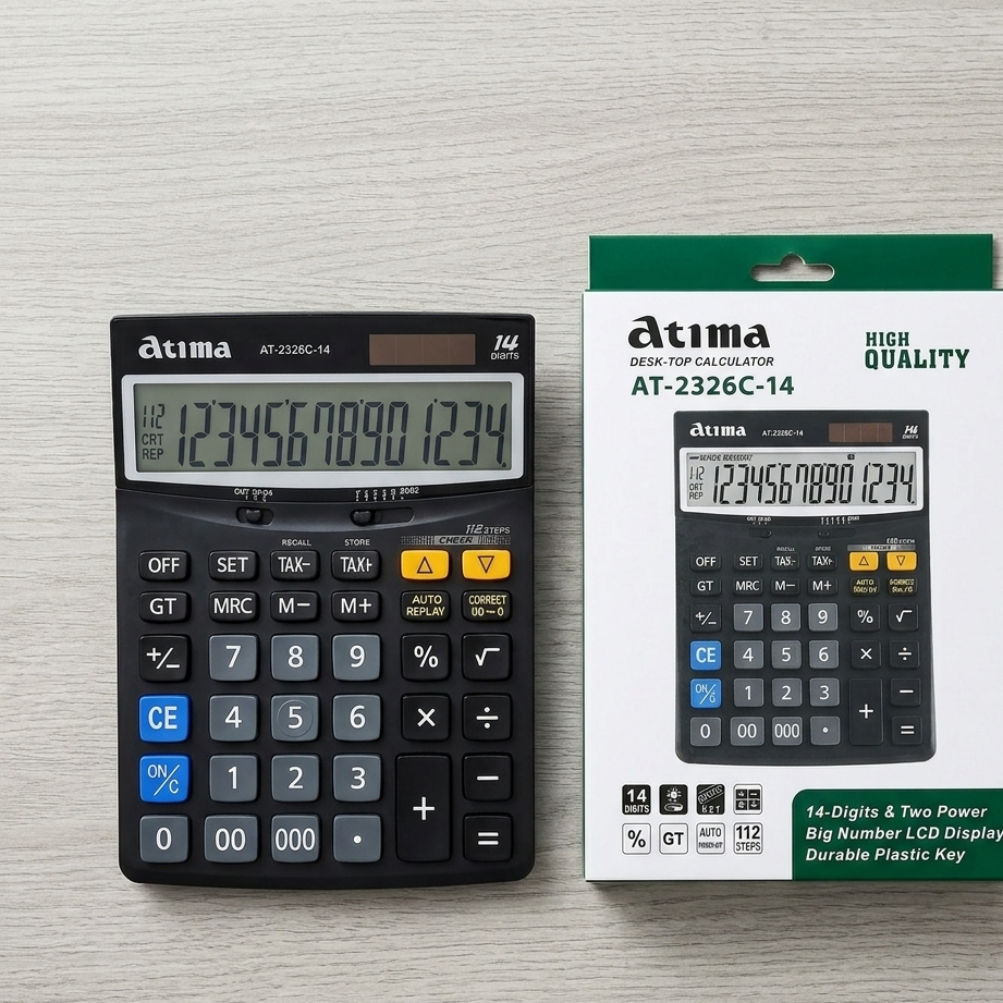 ماشین حساب رومیزی آتیما at-2326c-14 (14رقم) (عمده)جدید