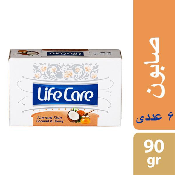 صابون شستشو لایف کر مدل Coconut & Honey وزن 90 گرم بسته 6 عددیجدید