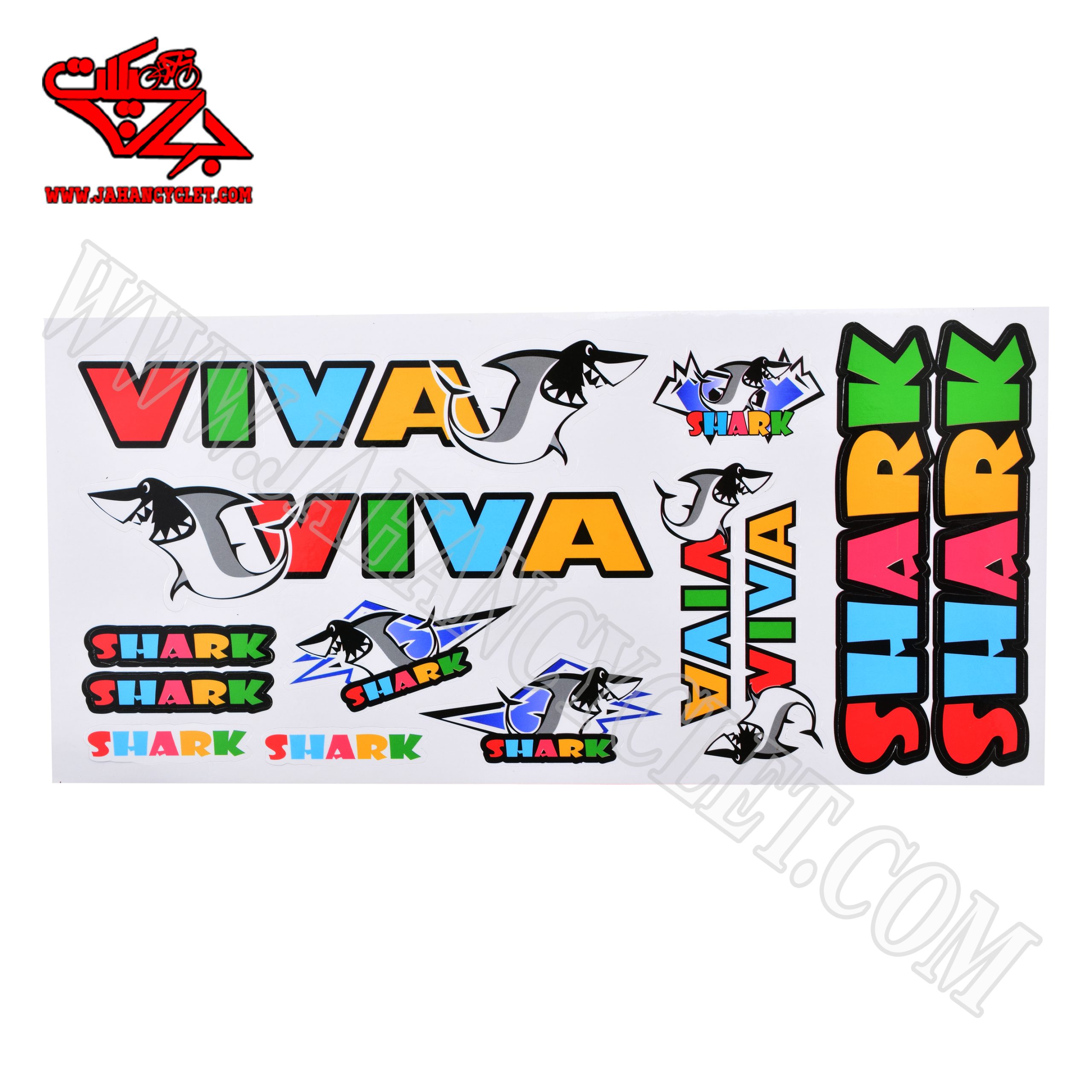 برچسب دوچرخه با مارک VIVA طرحshark