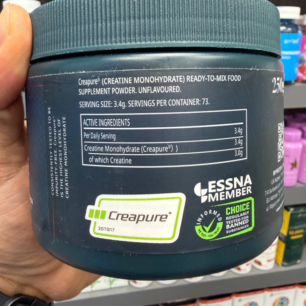 پودر کراتین مونوهیدرات کراپیور مای پروتئین 250 گرم Myprotein Creapure Micronized Creatine 250gجدید