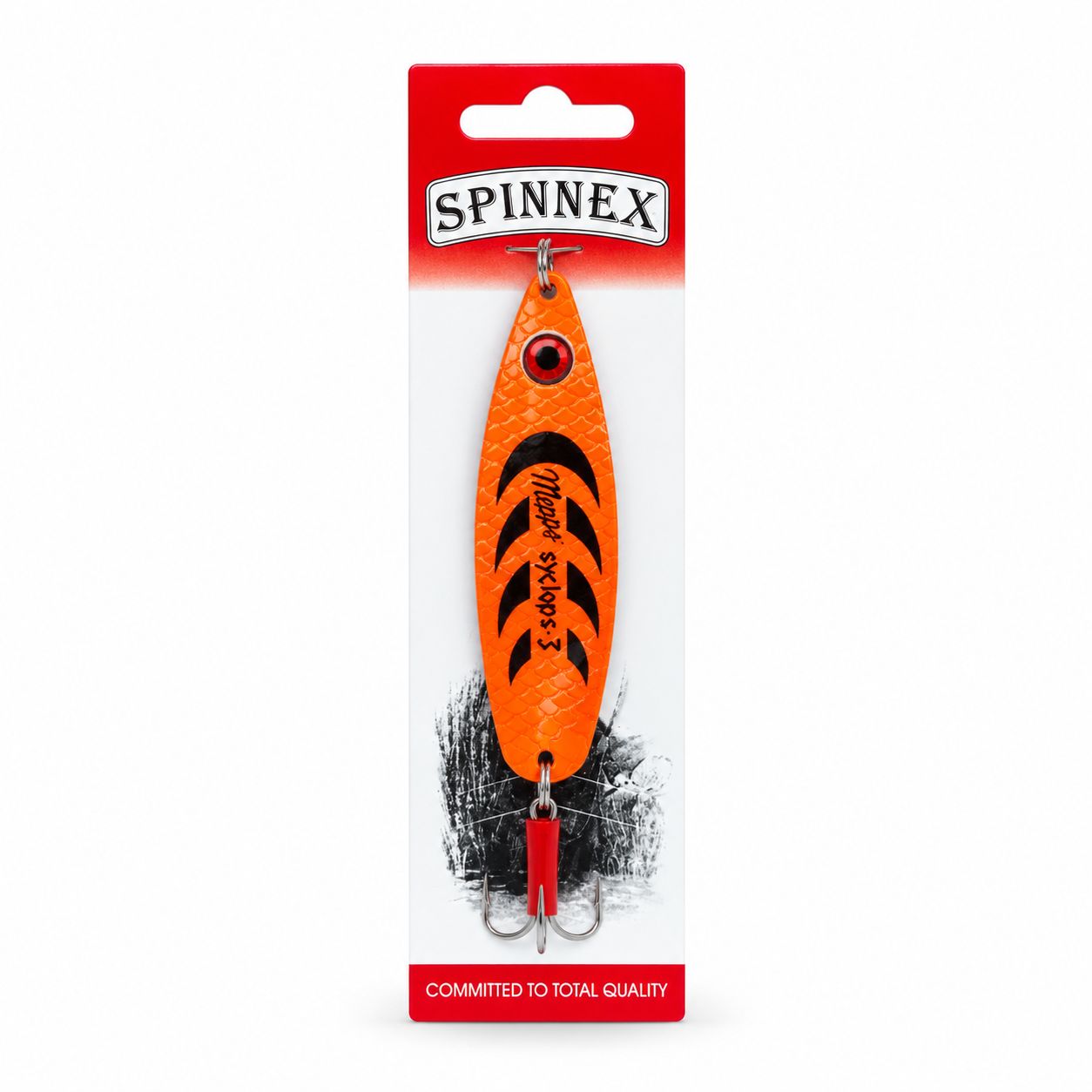 ✅قاشقک ماهیگیری برند اسپینکس (spinnex) نارنجی خط مشکی وزن 26گرم و طول 11 سانتی مترجدید