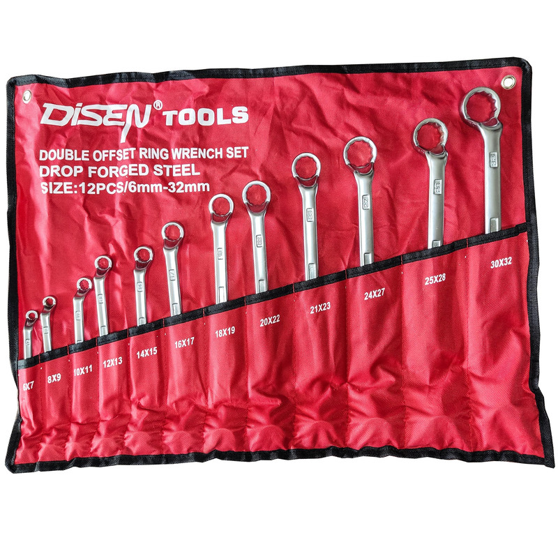 آچار دو سر رینگی دیزاین تولز مدل DROP FORGET STEEL - 12 PCS مجموعه 12 عددیجدید
