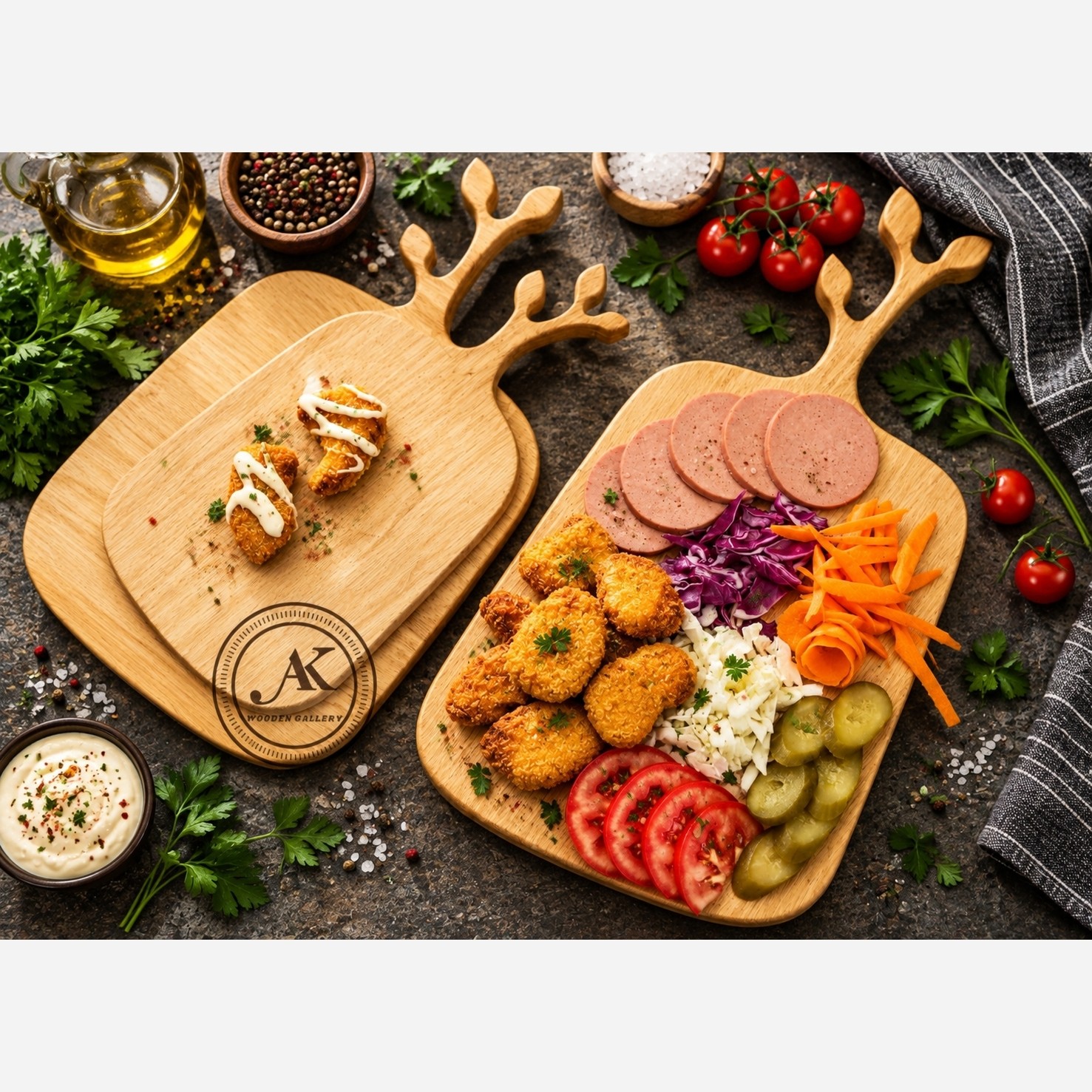 ست تخته سرو برگ چوبی 3سایز 
