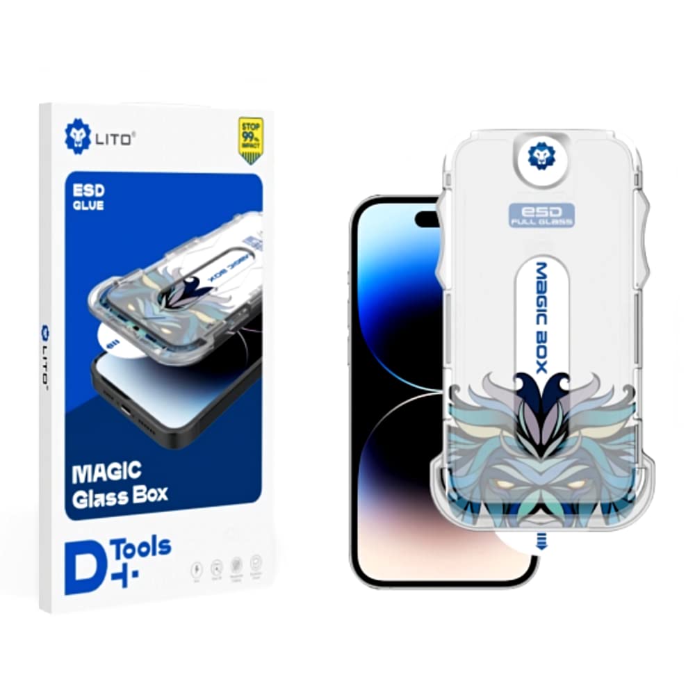 گلس iPhone 17pro maxلیتوو مدل D+ Tools Magic Glass Box به همراه کیت نصب