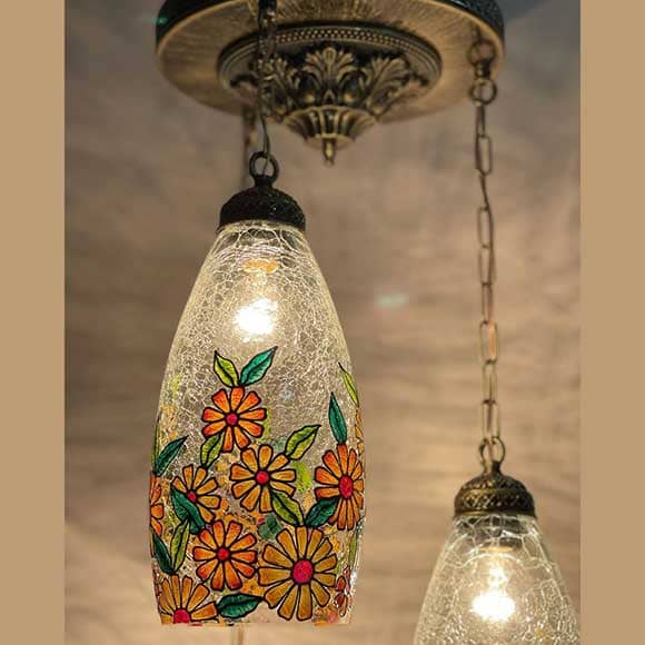 چراغ آویز سه شعله خمره ای مدل JA-19