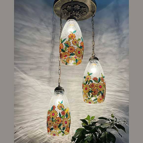 چراغ آویز سه شعله خمره ای مدل JA-19