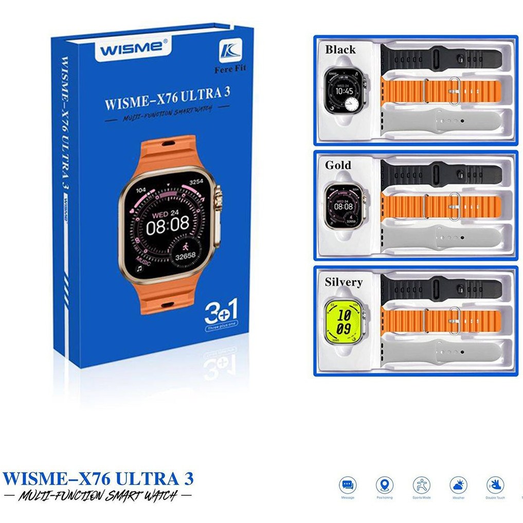ساعت هوشمند WISME-X76 ULTRA3 (فروش عمده پک های 4 عددی)