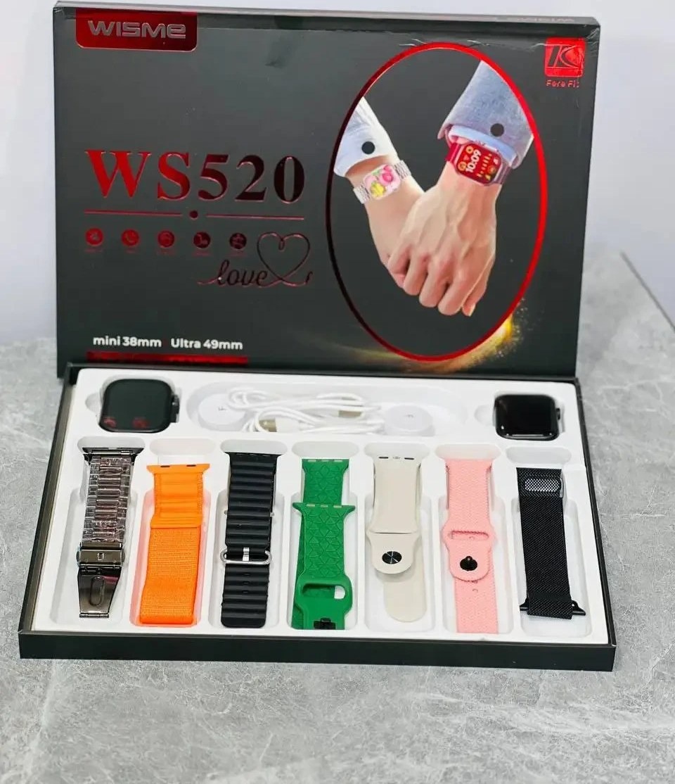 ست ساعت هوشمند WS520 دوتایی با 2 بند فلزی (فروش عمده پک های 4 عددی)