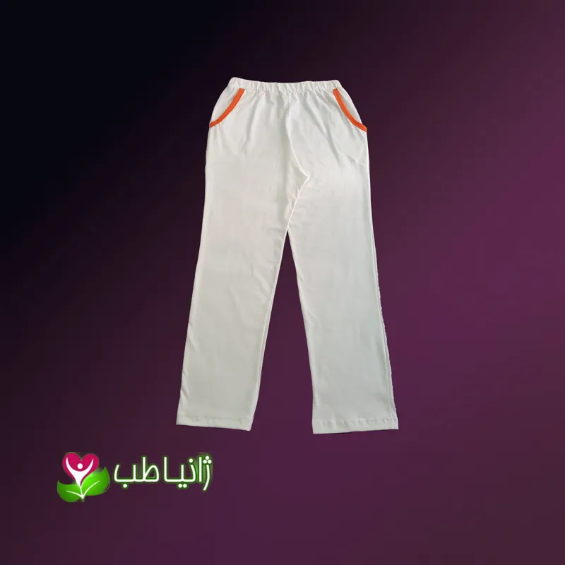 شلوار راحتی زنانه نخی پنبه غیر تراریخته سایز L تا 2XL رنگ کرمجدید