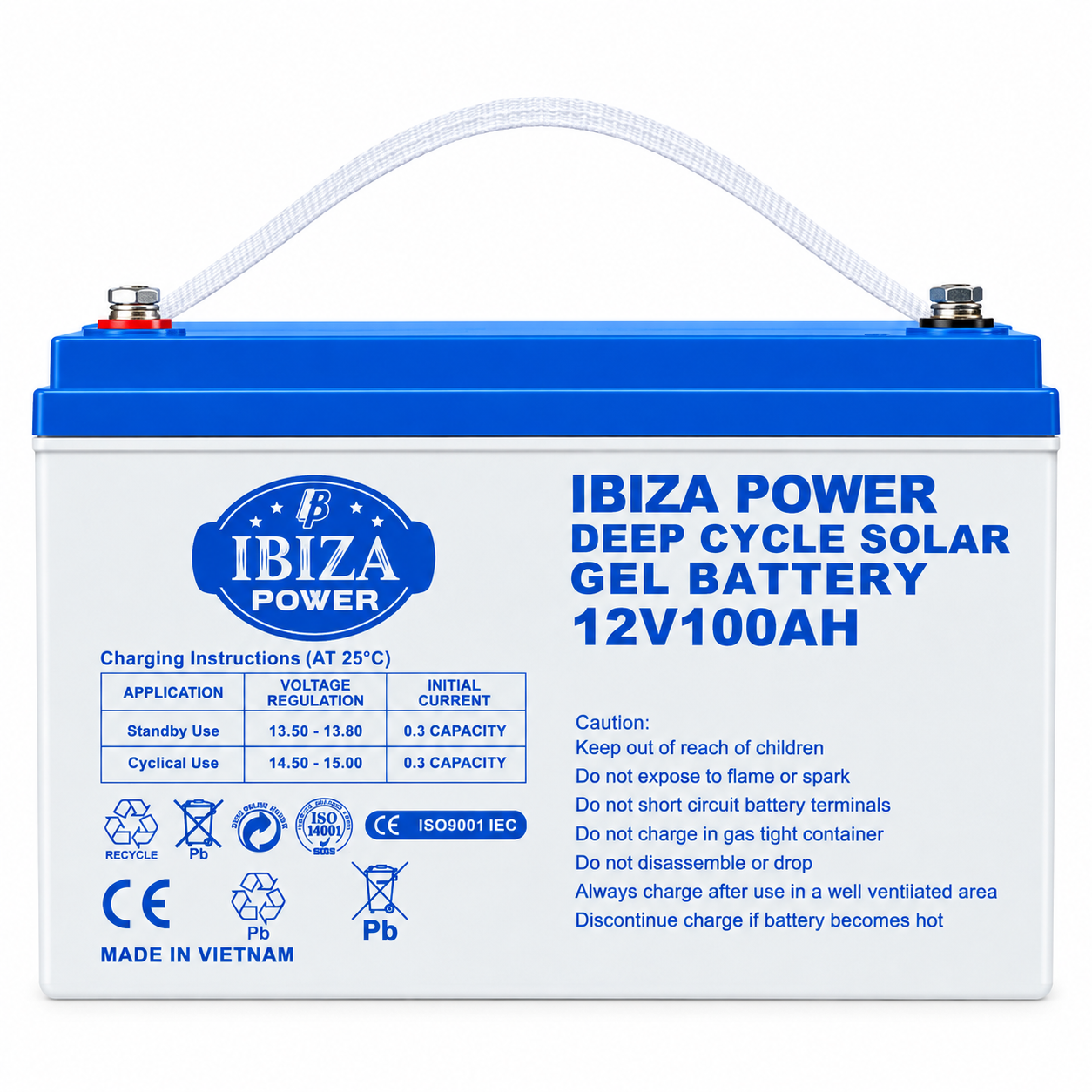 باتری 100 آمپر ساعت ژل مدل DEEP CYCLE برند IBIZAجدید