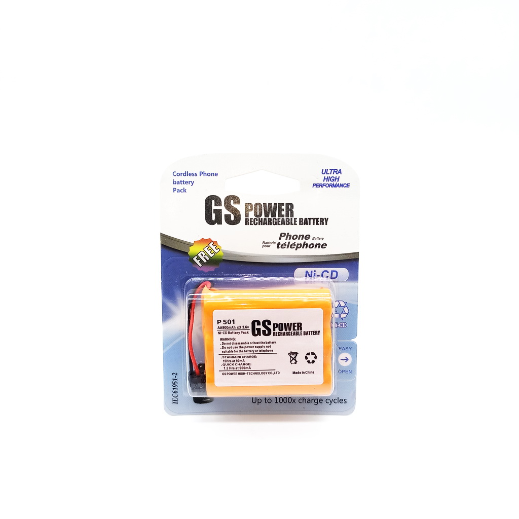 باتری شارژی تلفنی (P501) 3.6 ولت 900 میلی آمپر GS POWER