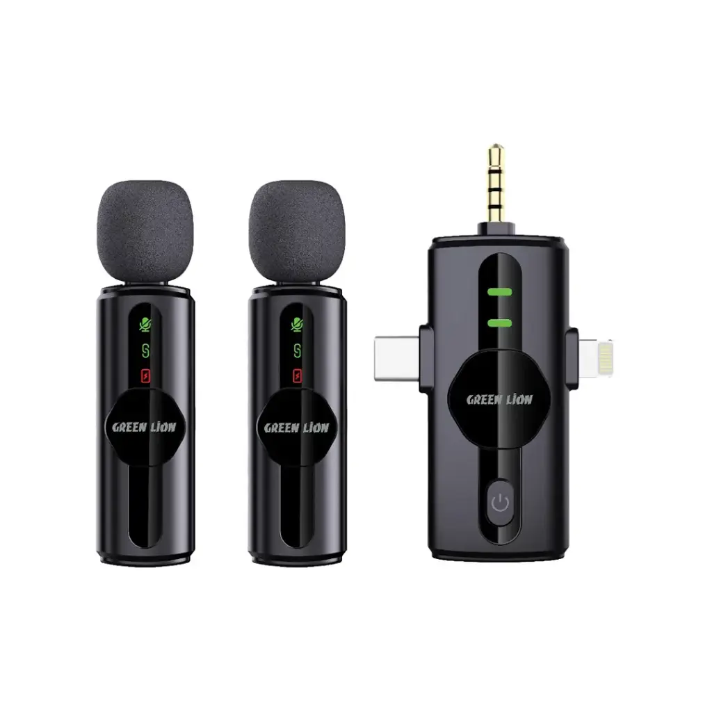 میکروفون بیسیم گرین لاین مدل Green Lion GM-80X 3 In 1 Wireless Microphone