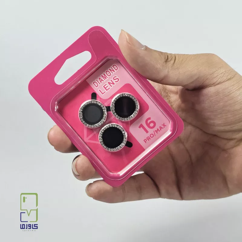 گلس محافظ لنز نگیندار آیفون 16 Pro Max | قالب نصب آسان و ضدخش