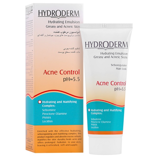 امولسیون مرطوب کننده هیدرودرم مناسب برای پوست های چرب، جوشدار و آکنه ای مدل Acne Control حجم 40 میلی لیتر