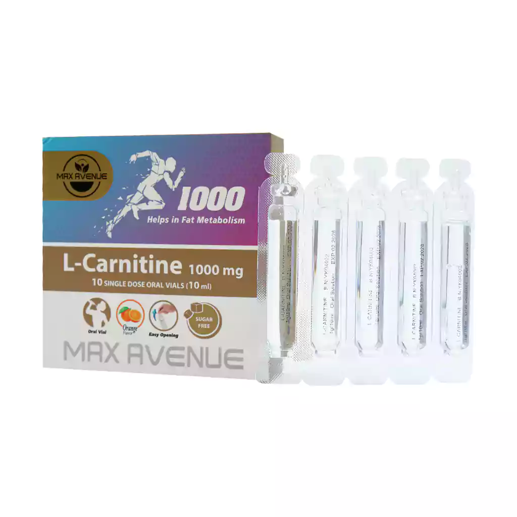 ویال خوراکی ال کارنیتین 1000 میلی گرم مکس اونیو 10 عددجدید