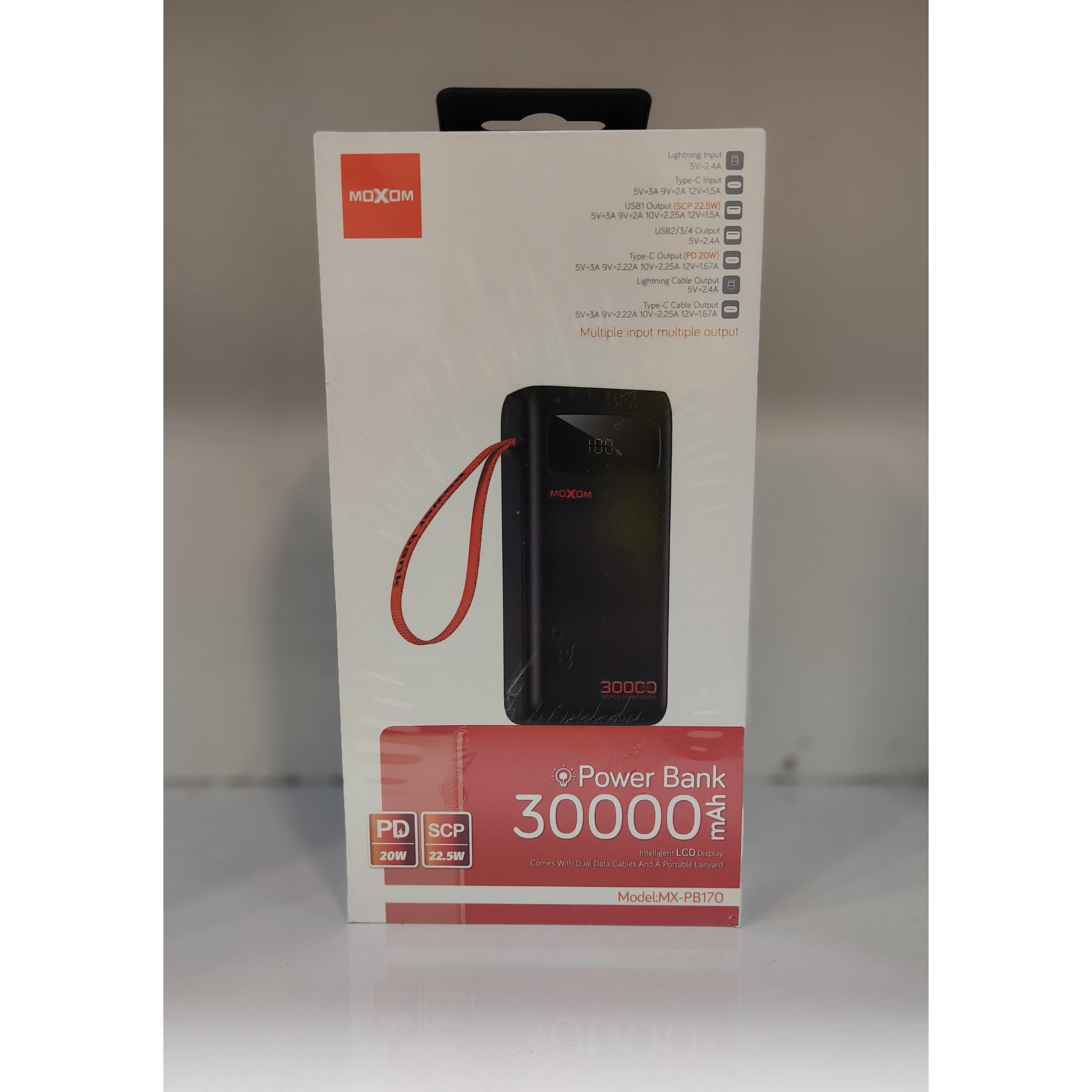 پاوربانک 30000 میلی آمپر ساعت موکسوم Moxom MX-PB170جدید