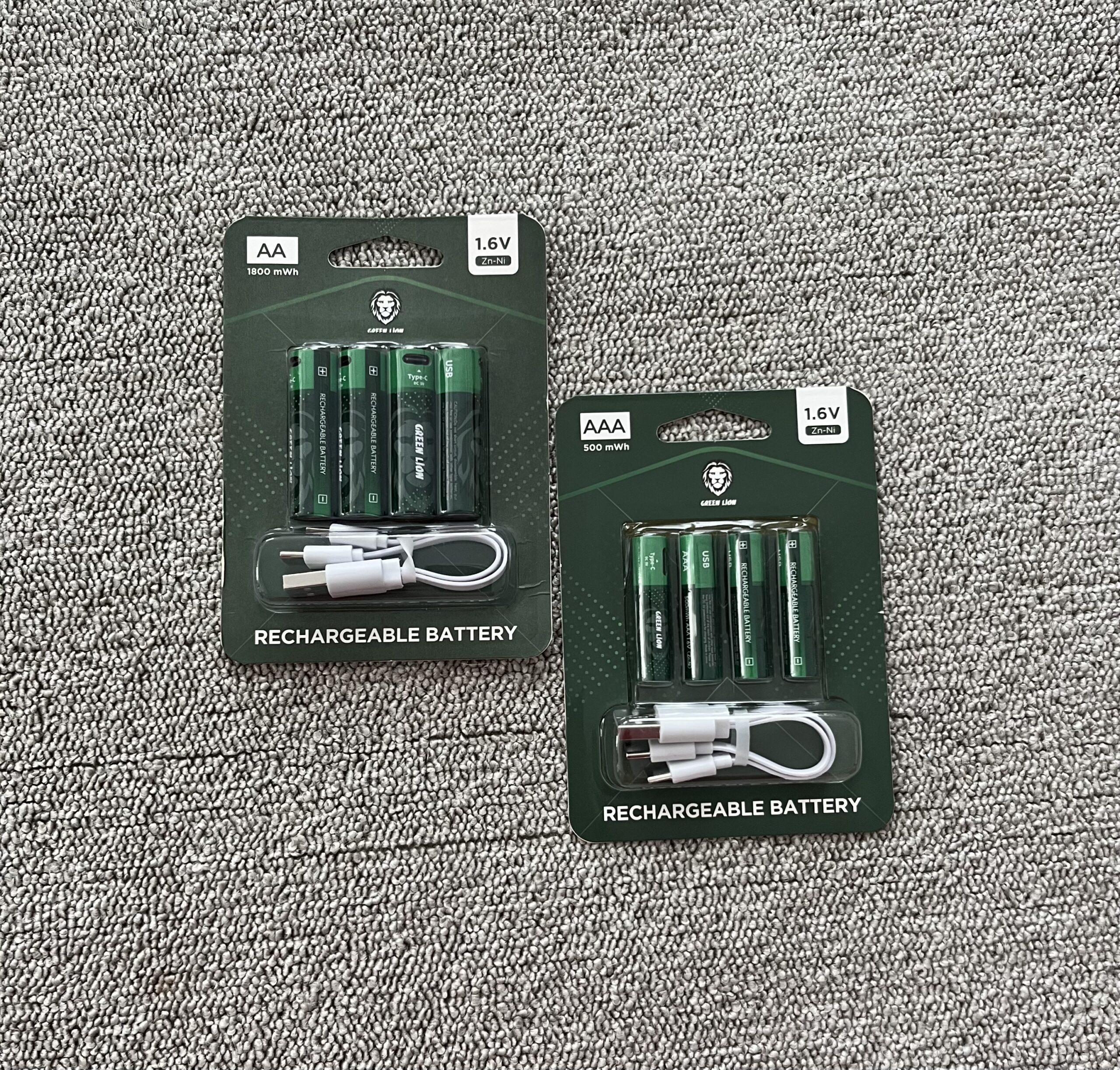 پک 4 تایی باتری شارژی قلمی گرین لاین باتری شارژی نیم قلمی گرین لاین GNRGBAA battery Green lionجدید