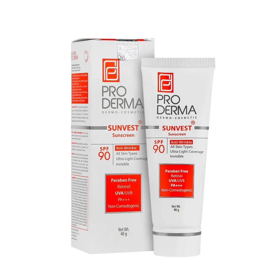 پرودرما ضد آفتاب و ضد چروک SPF90 (بی رنگ)